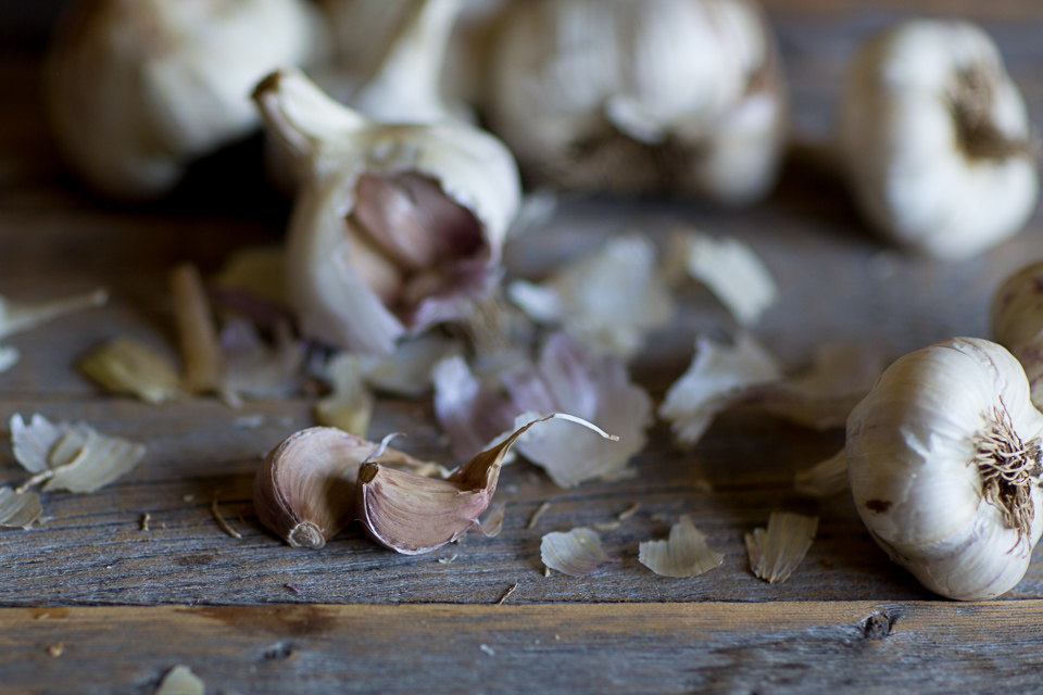 garlic cloves broken off from garlic 