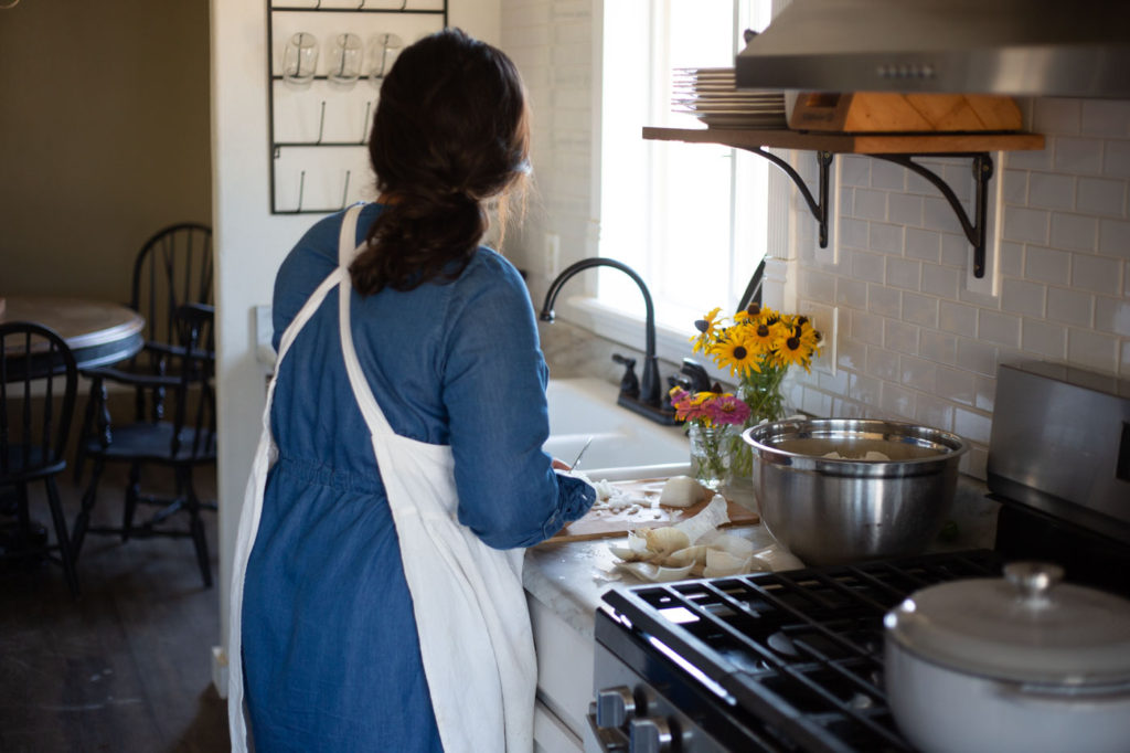 woman freeze drying food 