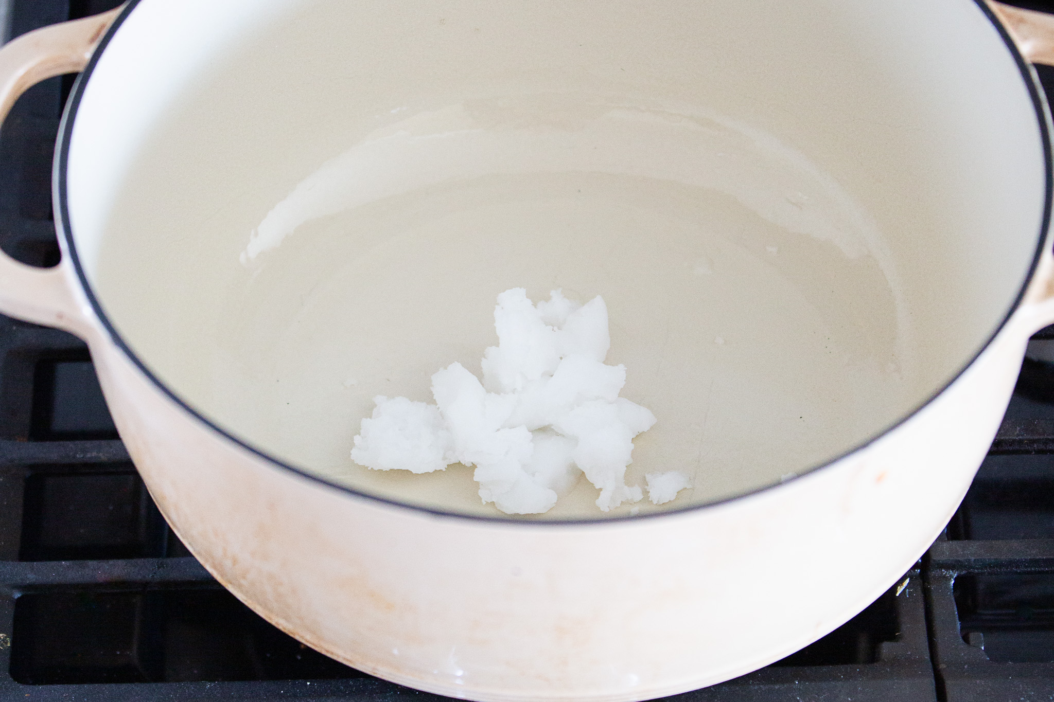 coconut oil in Dutch Oven 