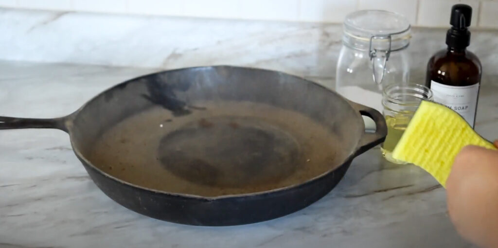 dirty cast iron pan