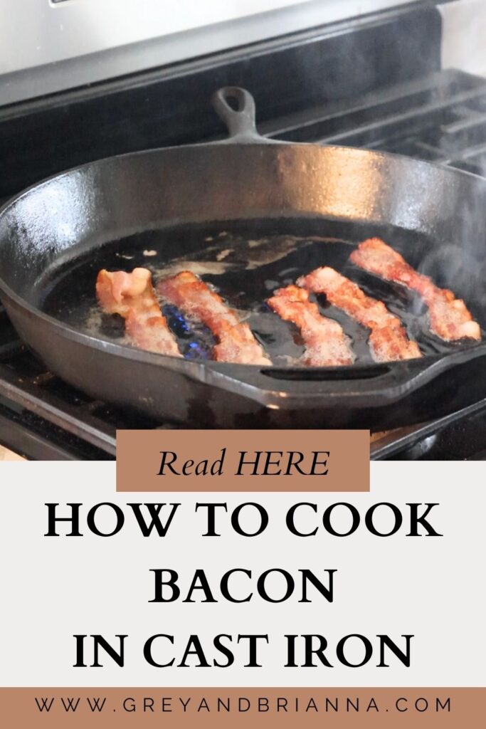 how to cook bacon in cast iron pinterest pin 